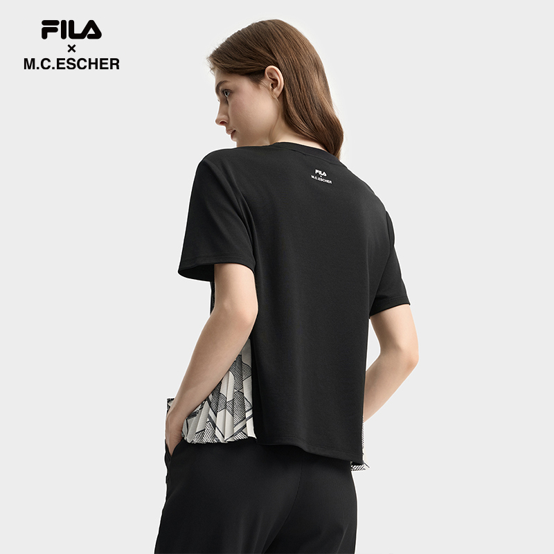 FILA CORE LIFESTYLE HERITAGE FILA X M.C.ESCHER Women Short Sleeve T-shirt (Black / White)