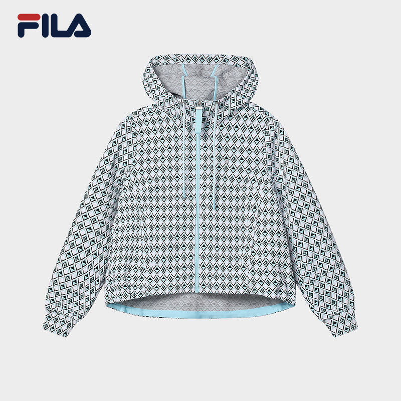 FILA CORE WHITE LINE EMERALD Women's Knit Top in Full Print