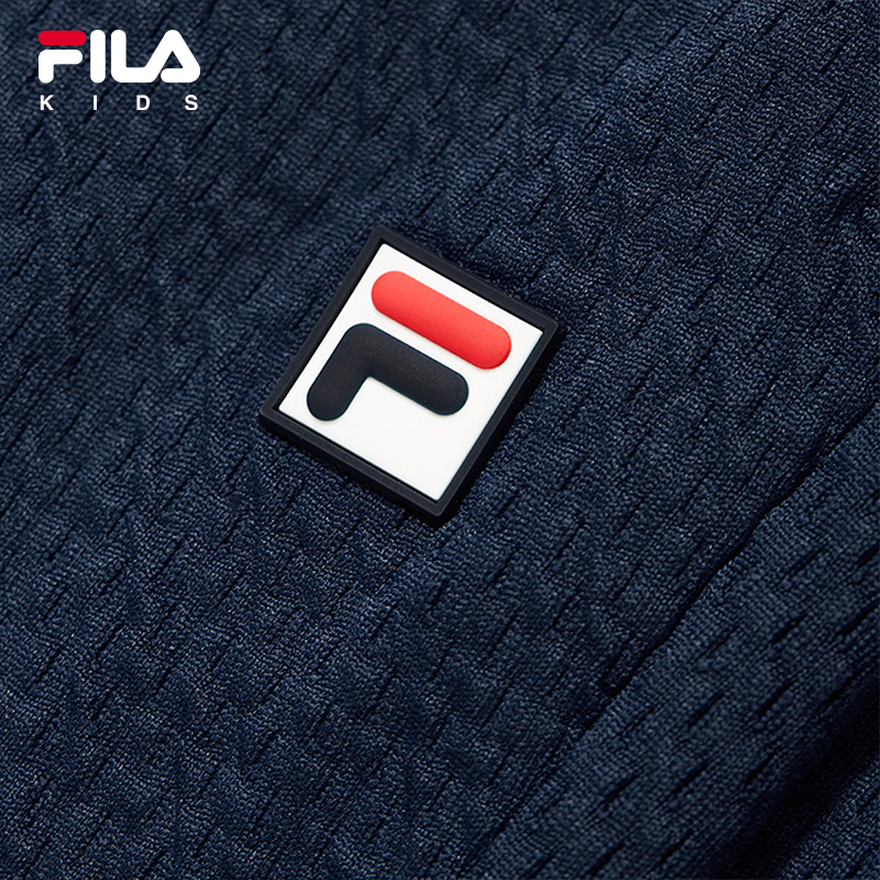 (105-130cm) FILA KIDS WHITE LINE Boy's Knit Pants in Blue