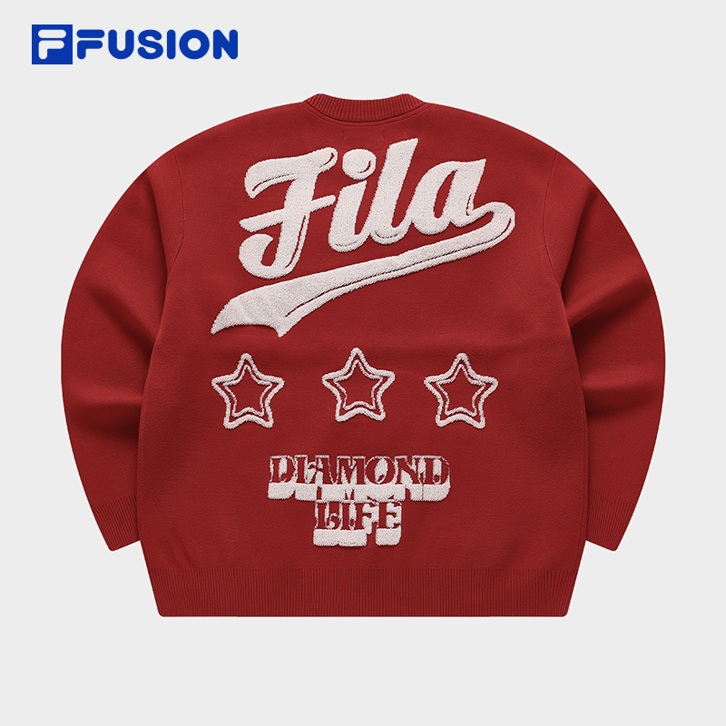 [ NANA CNY Collection ] FILA FUSION CULTURE Women's Knit Sweater in Red Chinese New Year
