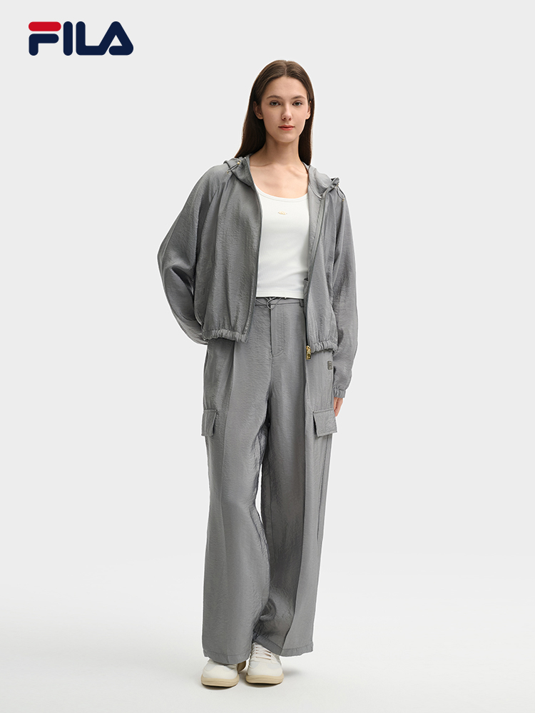 FILA CORE LIFESTYLE MILANO LUXURY CAFFE / FLAT WHITE Women Woven Jacket (Grey)