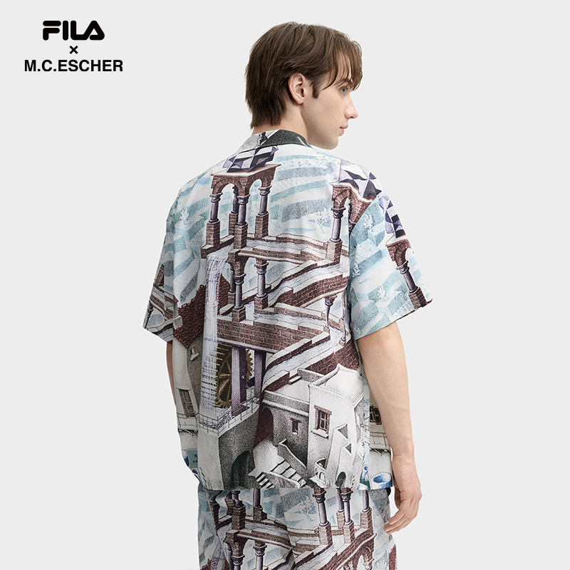 FILA CORE LIFESTYLE HERITAGE FILA X M.C.ESCHER Men Short Sleeves Shirt (Full Print)