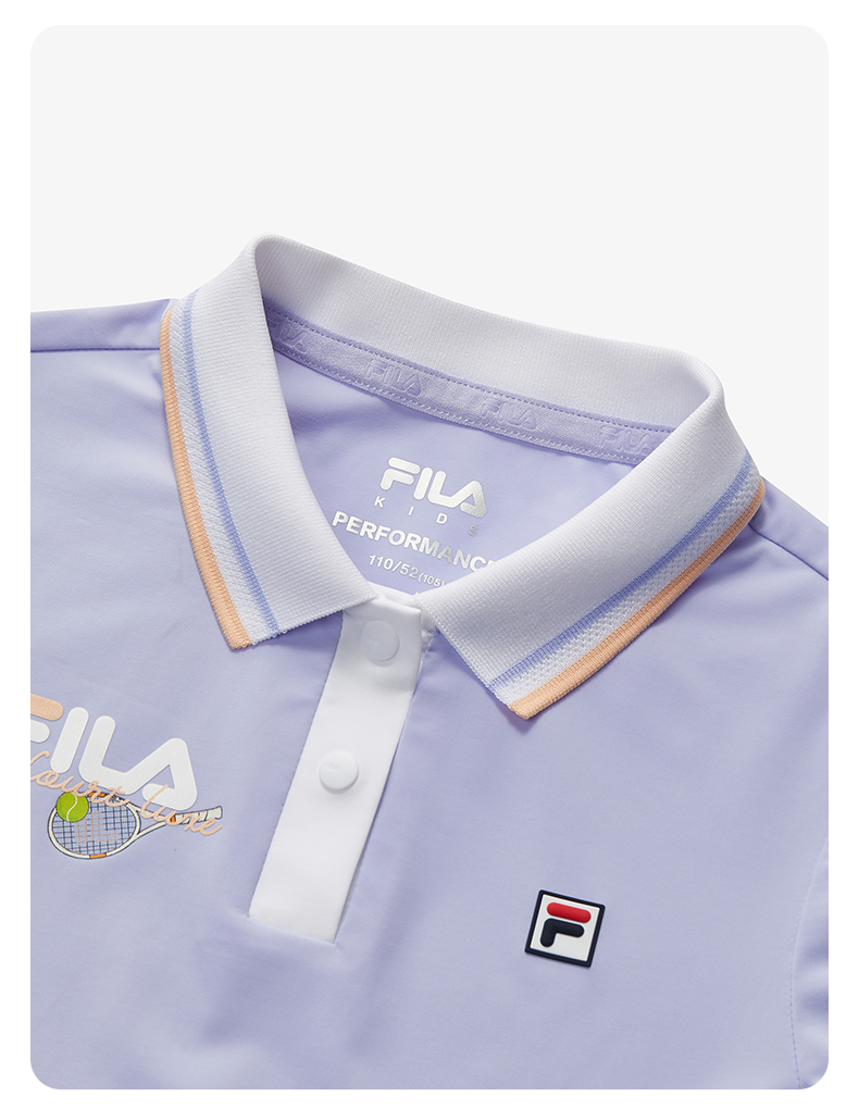 (105 - 130cm) FILA KIDS TENNIS Girl's Dress with Inner Shorts in Purple