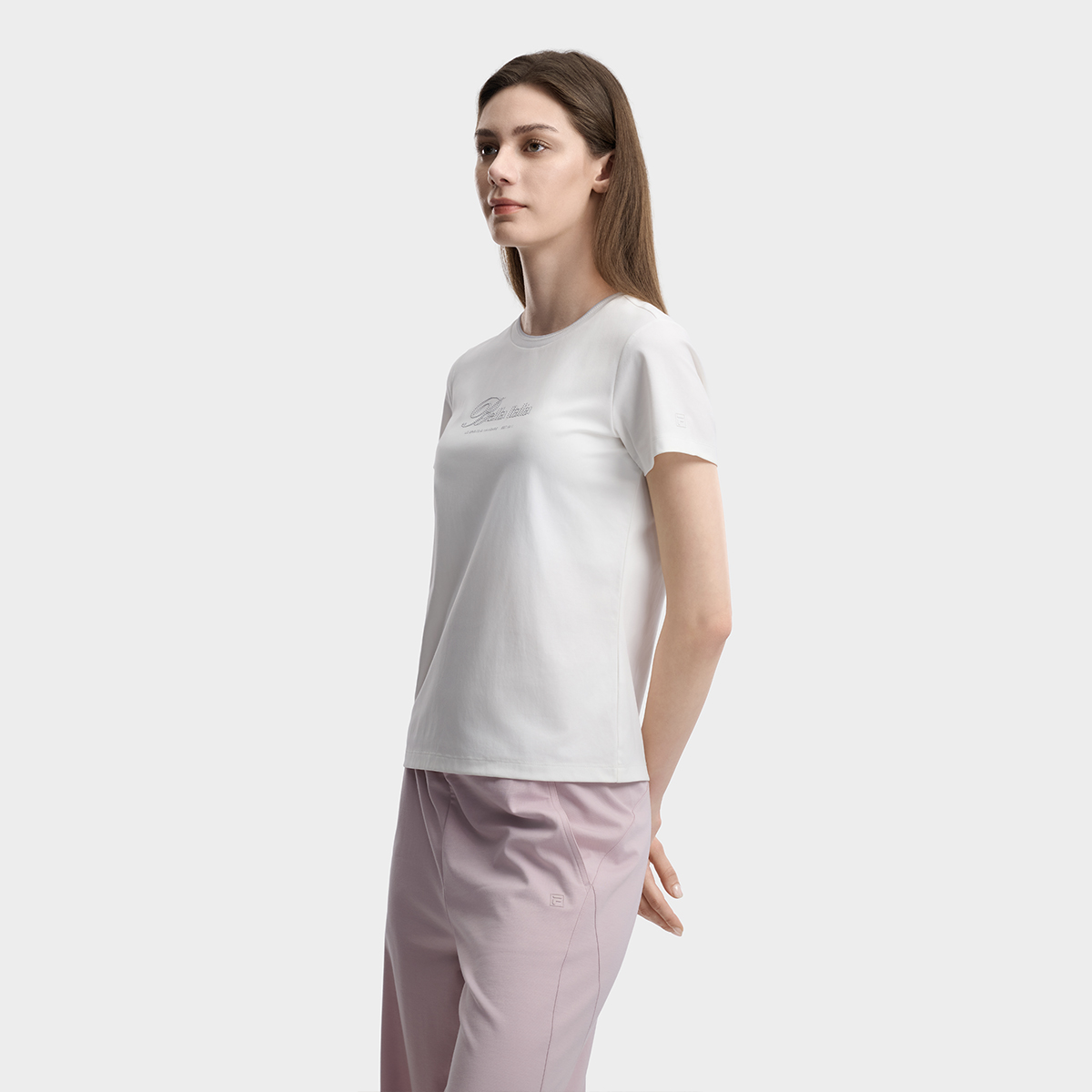 FILA WOMEN'S WHITE Knitted Short Sleeve Top