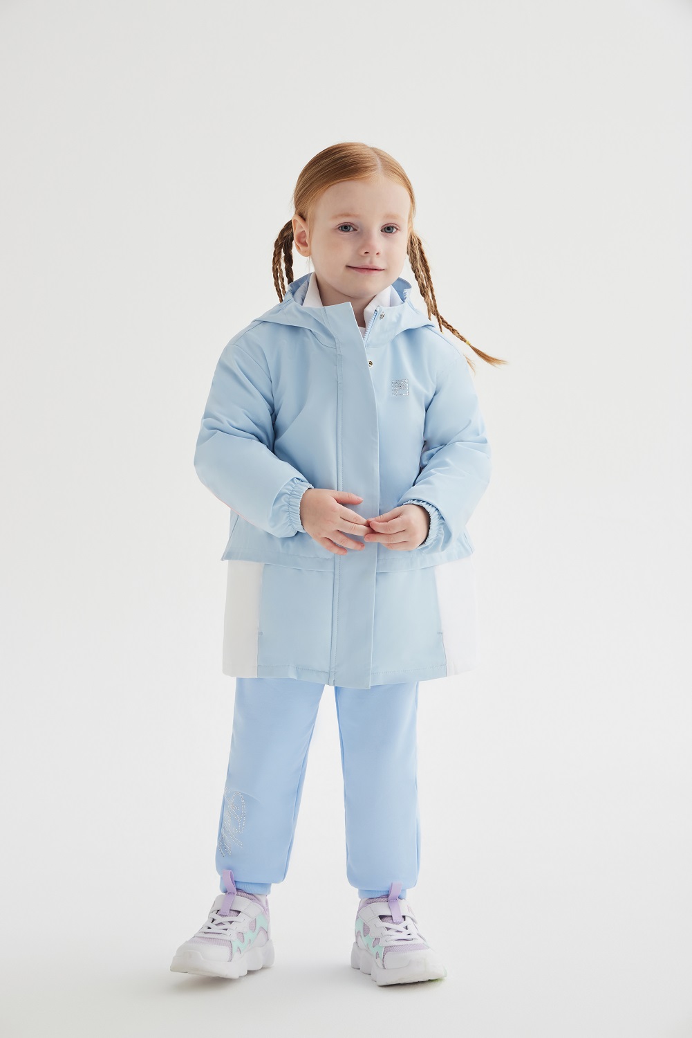 FILA KIDS WHITE LINE Girl's Woven 2-piece Set in Light Blue