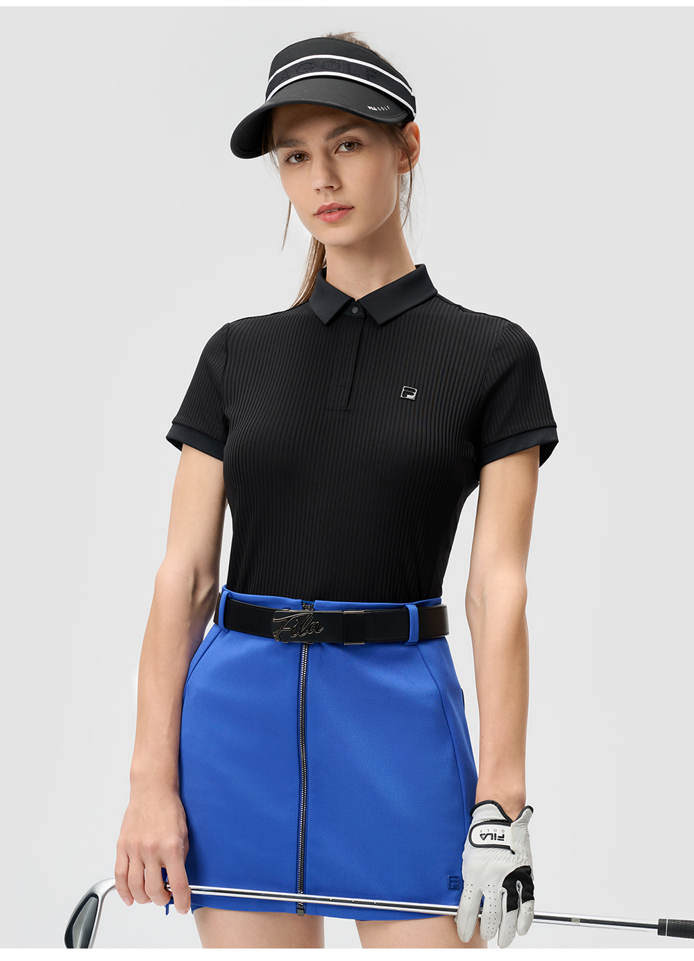 FILA CORE ATHLETICS GOLF2 Women Short Sleeve Polo (Black / Purple)