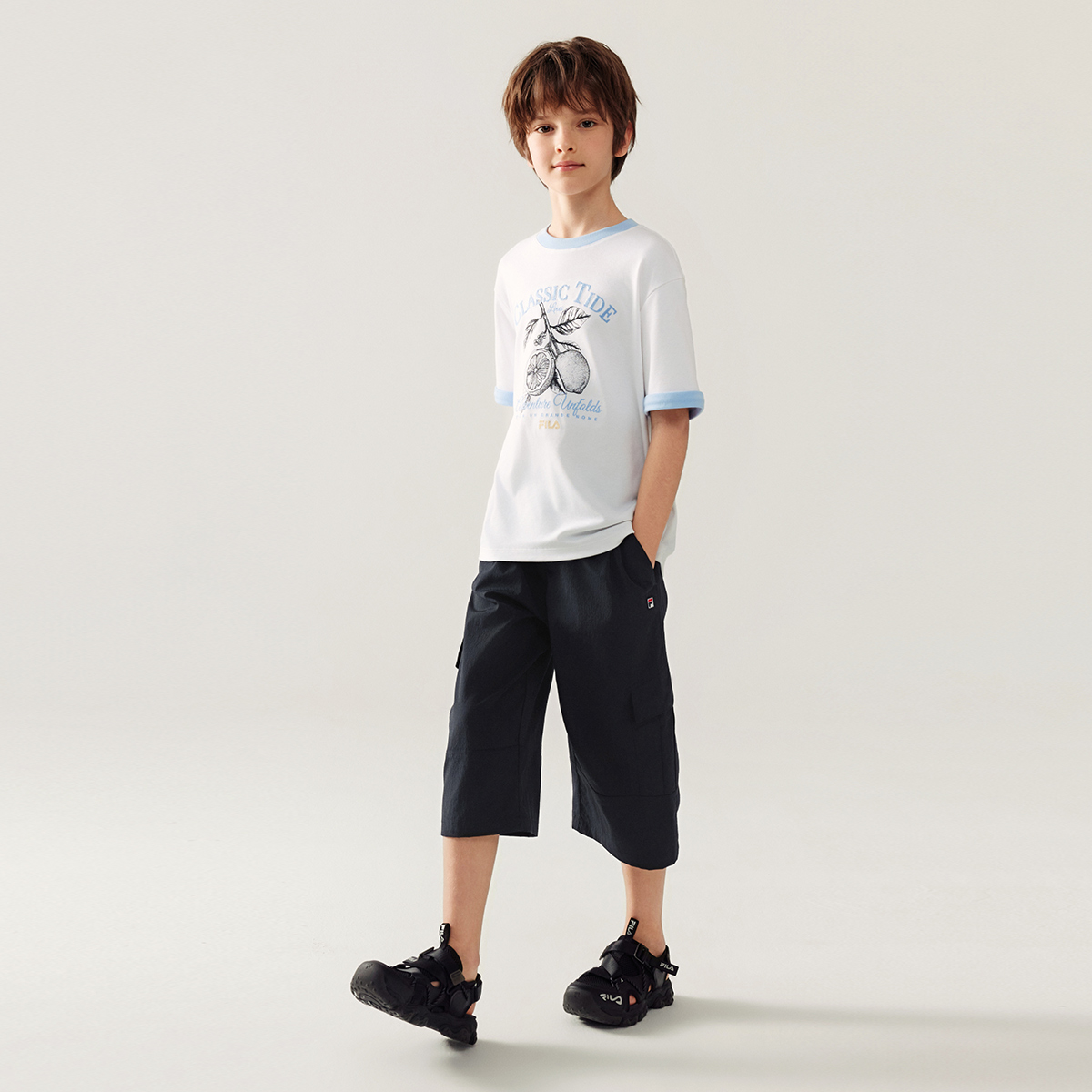 FILA KIDS WHITE LINE Boys Short Sleeves T-Shirt