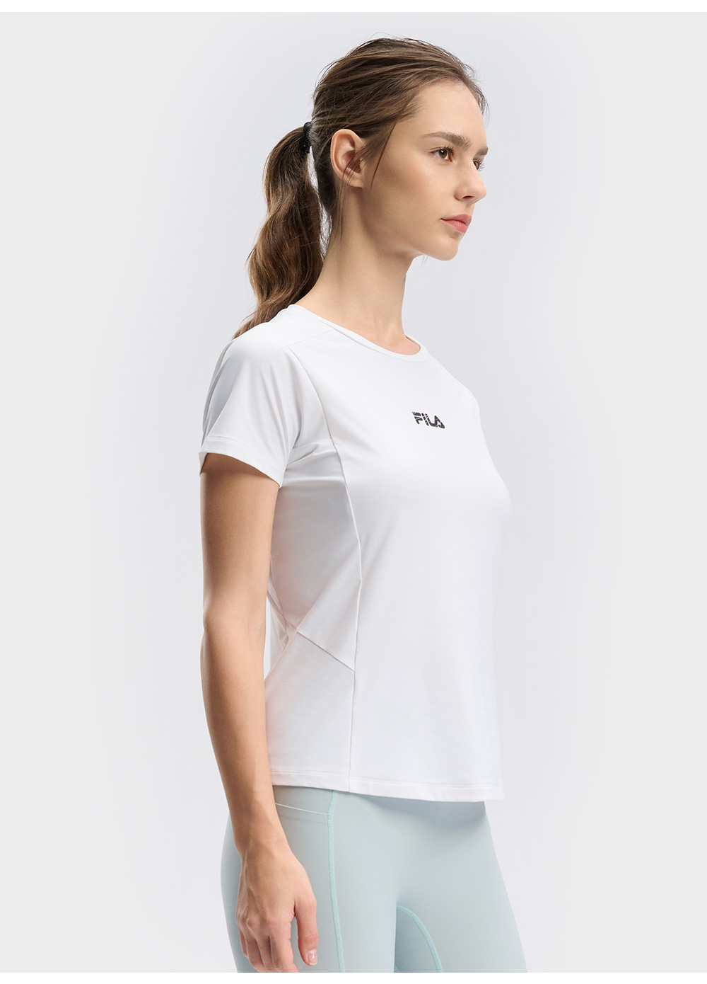 FILA CORE ATHLETICS BLACK Women Short Sleeve T-shirt (Turquoise / White)