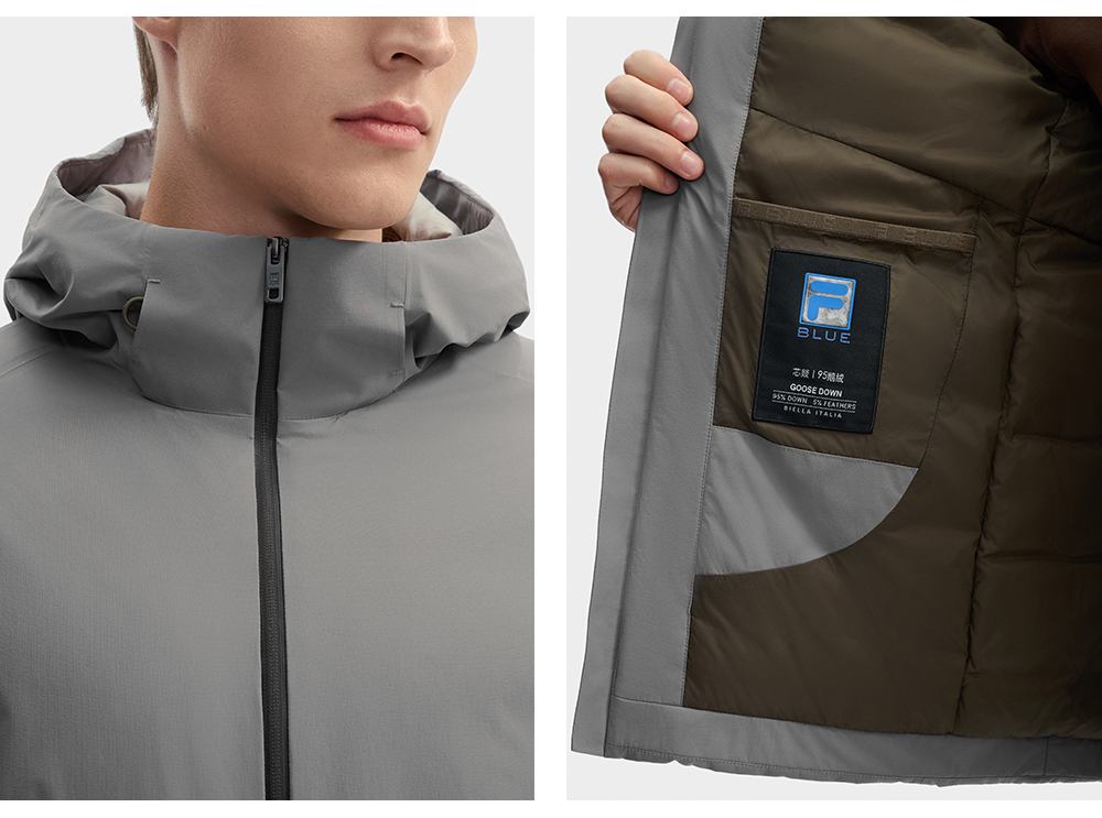 FILA CORE LIFESTYLE BLUE CHEVAL BLANC COURCHEVEL Men Down Jacket (Grey)