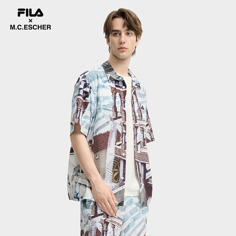 FILA CORE LIFESTYLE HERITAGE FILA X M.C.ESCHER Men Short Sleeves Shirt (Full Print)