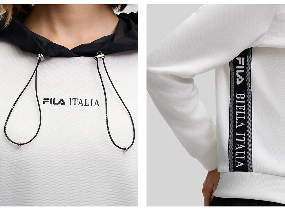 FILA CORE LIFESTYLE EMERALD FANCY BRERA Women Hooded Sweater (White)