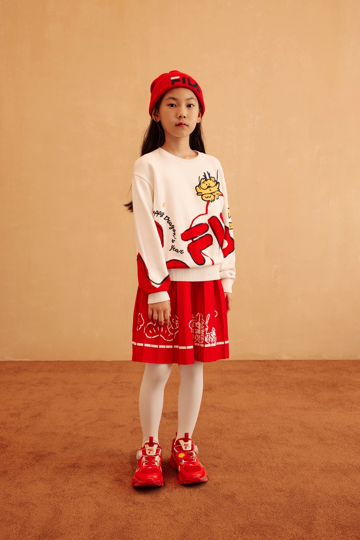 [ CNY Collection ] FILA KIDS ORIGINALE Chinese New Year Girl's Skirt in Red