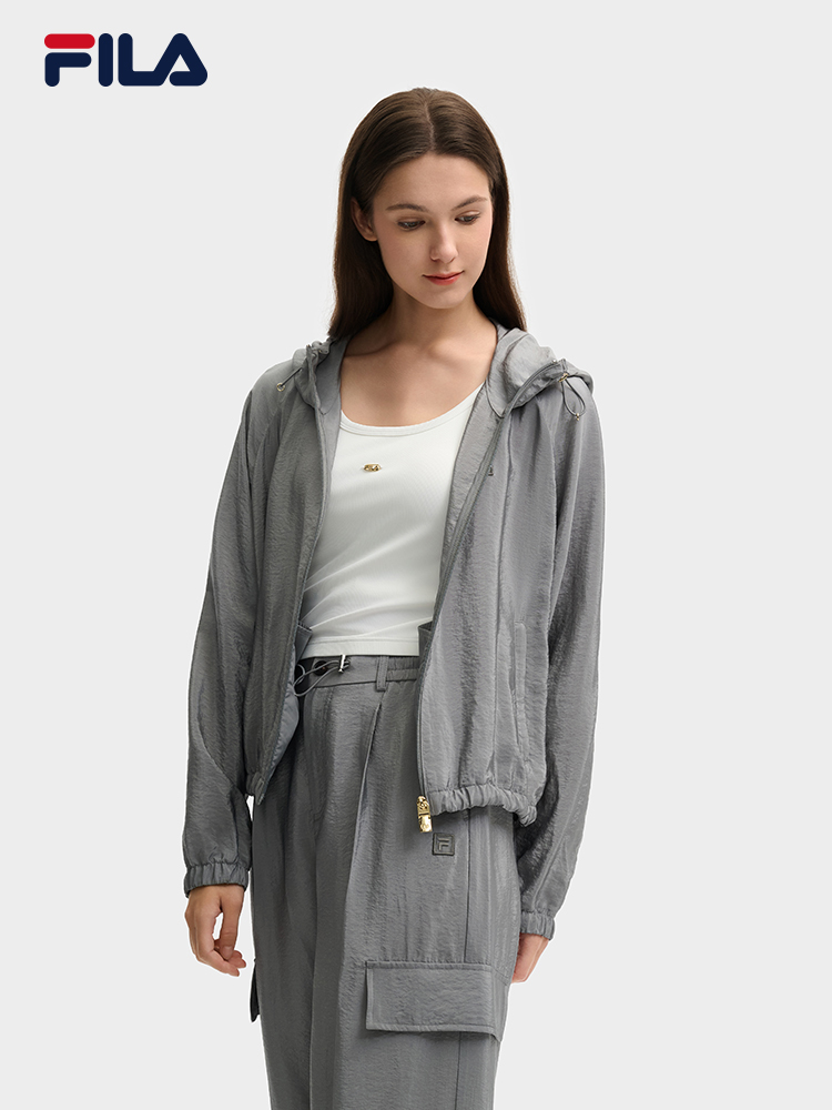 FILA CORE LIFESTYLE MILANO LUXURY CAFFE / FLAT WHITE Women Woven Jacket (Grey)