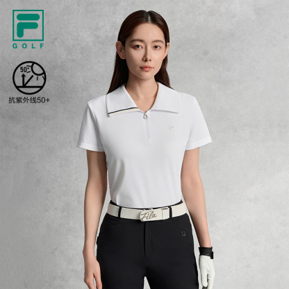 FILA CORE ATHLETICS GOLF ELITE GOLF CLUB Women Short Sleeve Polo (White)