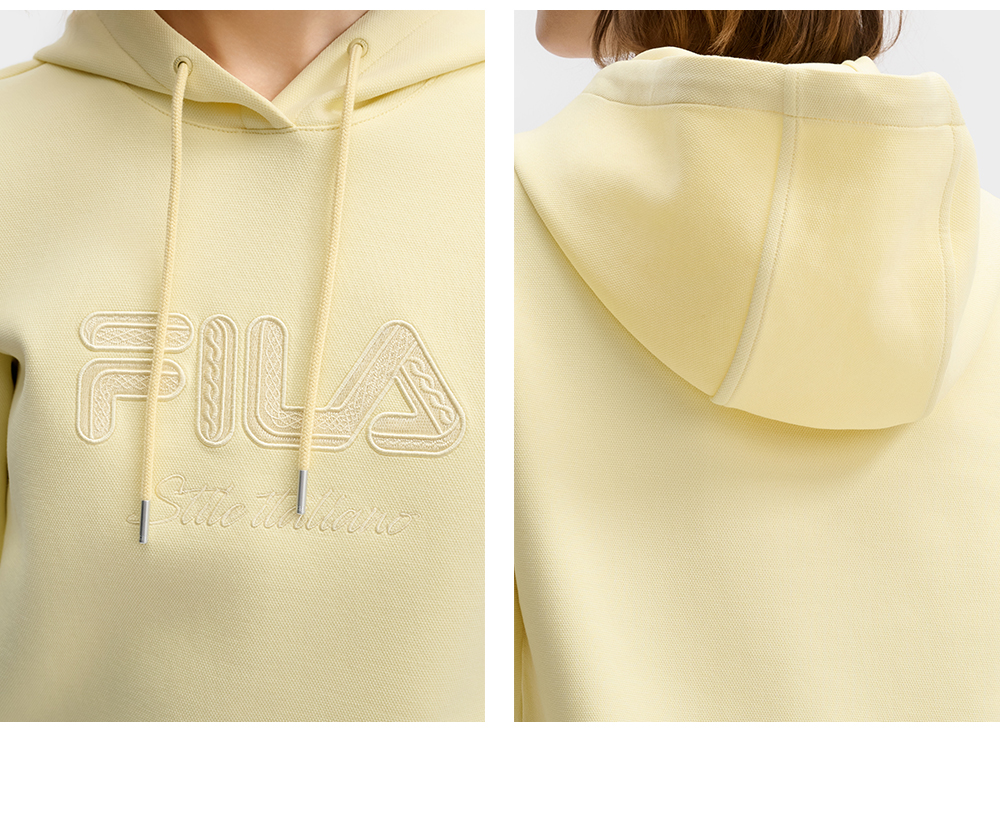 FILA CORE LIFESTYLE WHITE MILAN DESIGN WEEK Women Hoodie (Yellow)
