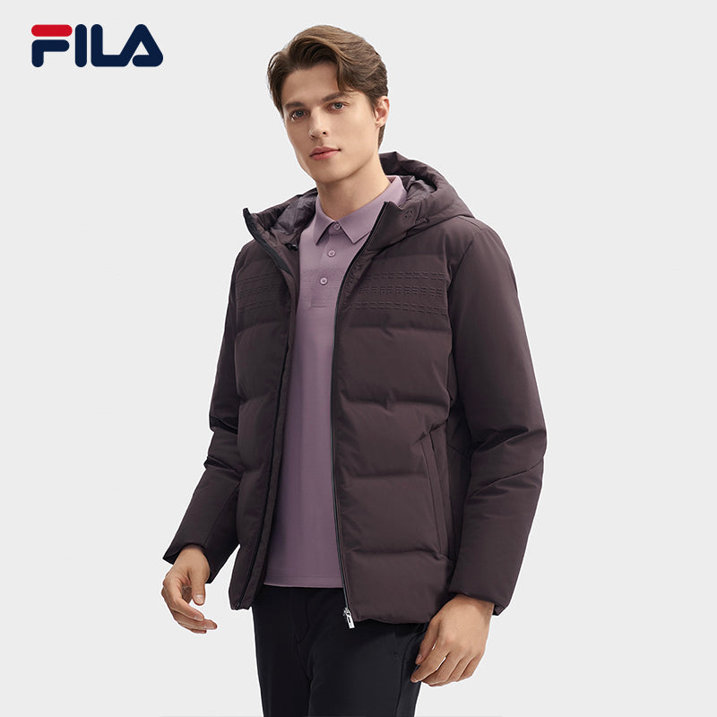FILA CORE LIFESTYLE BLUE GEOMETRIC SNOW ART Men Down Jacket (Grey)