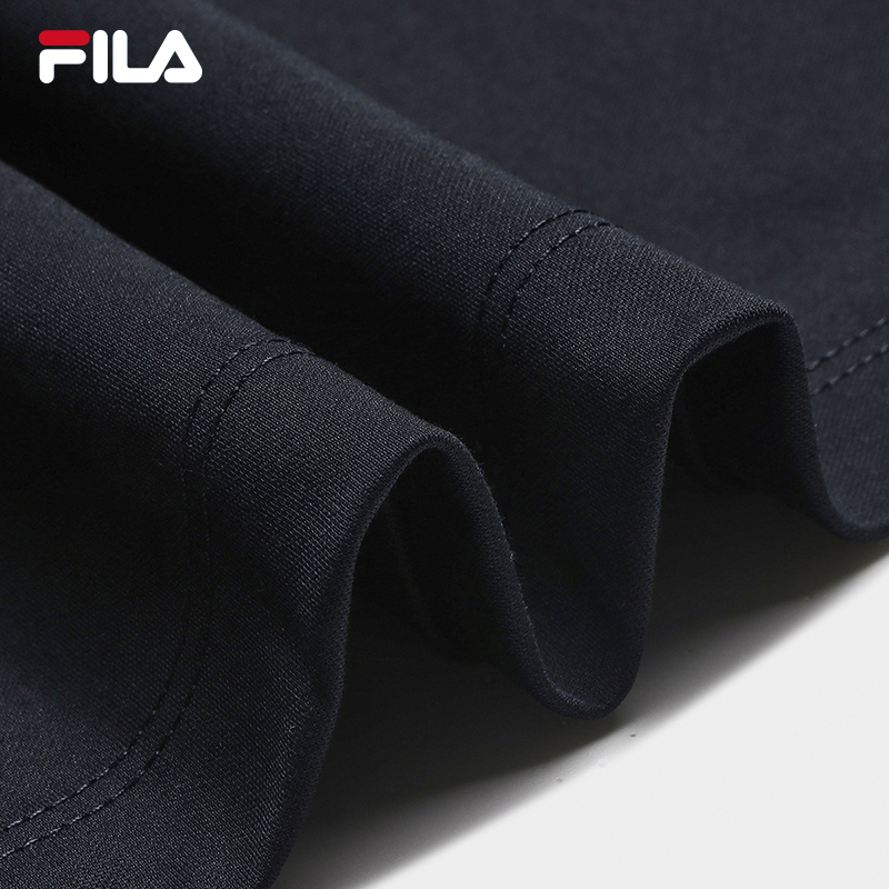 FILA CORE Men WHITE Knitted Short Sleeve Top NAVY