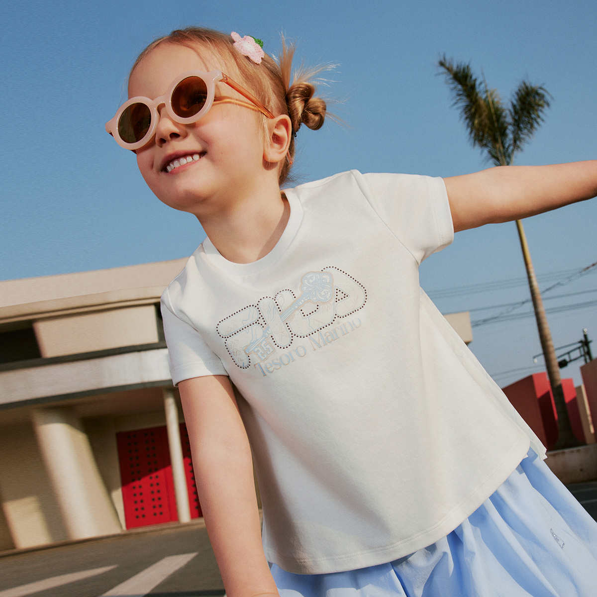 FILA KIDS WHITE LINE Girls Short Sleeves T-Shirt