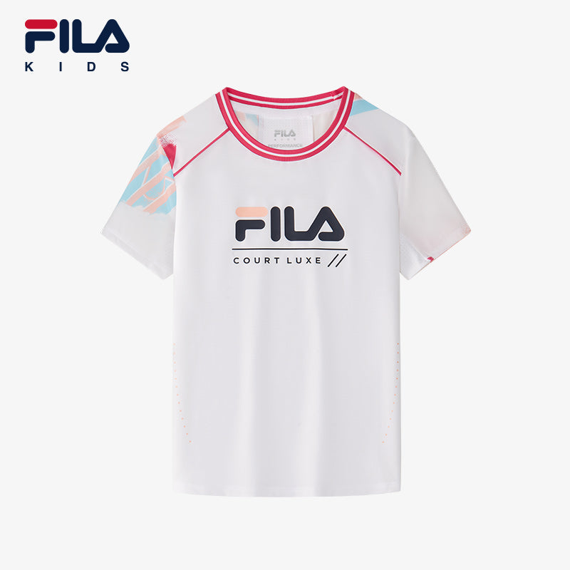 ■FILA■ Summer Graphic T-ShirtFS2RSH2403XLBU 1100FS2RSH2403 140-165cm) FILA KIDS ART IN SPORTS PERFORMANCE TENNIS Girl's
