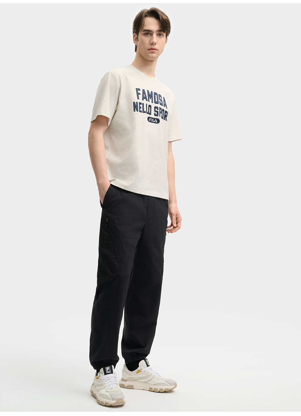 FILA CORE LIFESTYLE MILANO ENJOY A CUP OF JOE Men Woven Pants (Black)