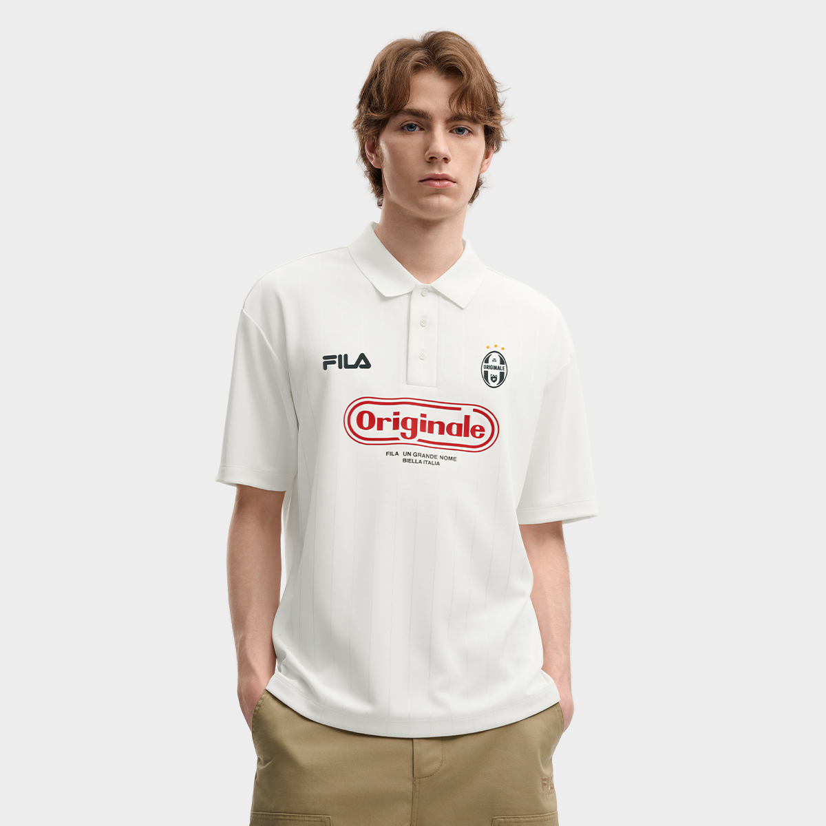 FILA Men Knitted Short Sleeve Polo Shirt
