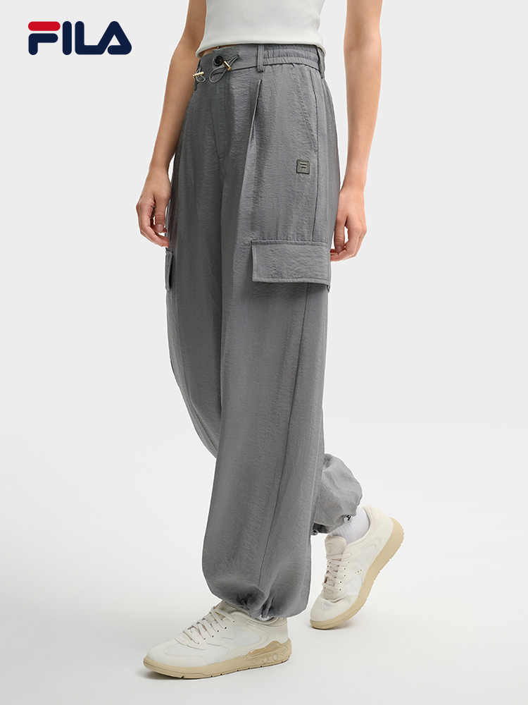 FILA CORE LIFESTYLE MILANO LUXURY CAFFE / FLAT WHITE Women Woven Pants (Grey)