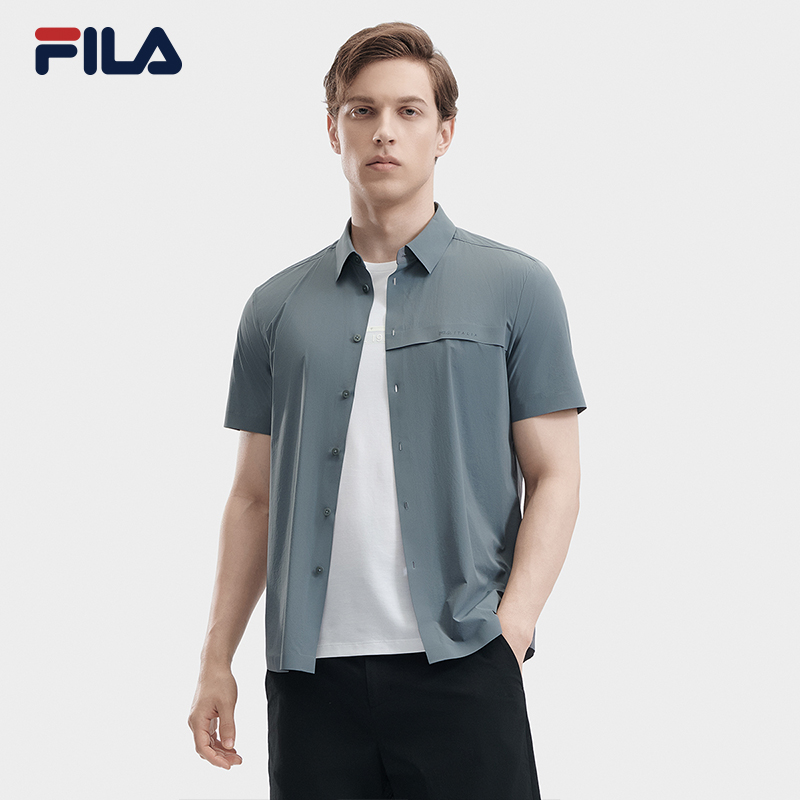 FILA CORE WHITE LINE BLUE Men Short Sleeve T-shirt in Green