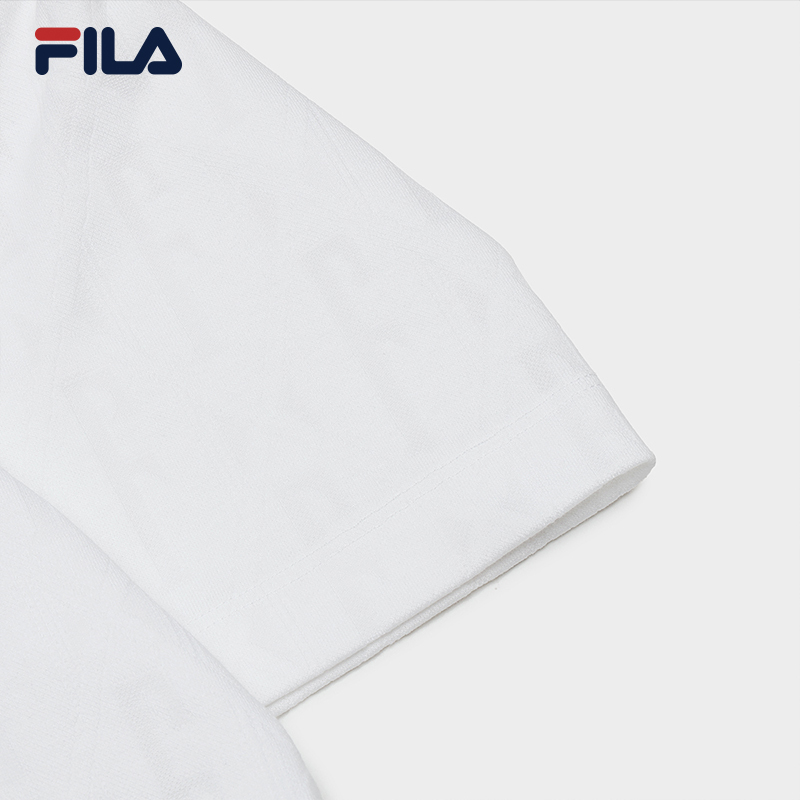 FILA CORE WHITE LINE EMERALD Women Short Sleeve Polo in White