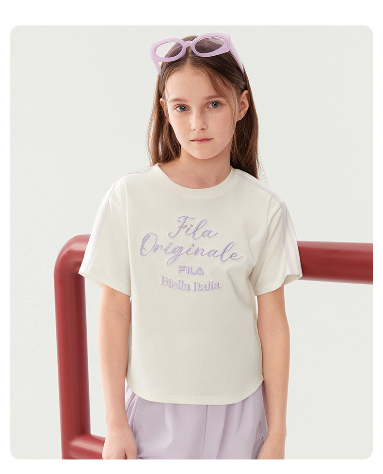 (130 - 165cm) FILA KIDS ORIGINALE Girl's Short Sleeve T-Shirt