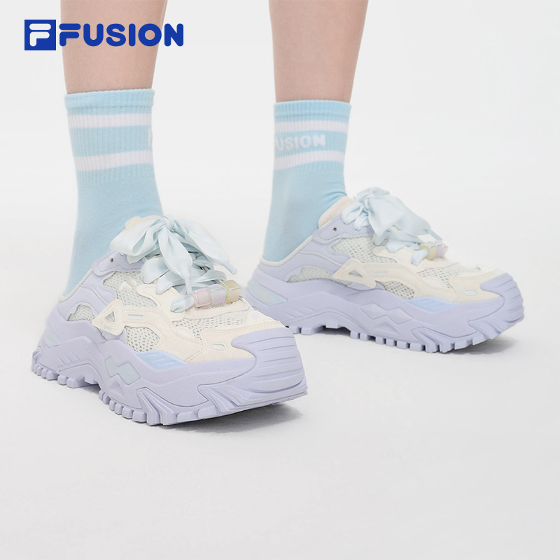 [ TOP PICK! ]FILA FUSION BIANCO MULES Women Platform Shoes/Sneakers (Pink/ Green / Purple) [ Slip-ons | 4.5cm ]