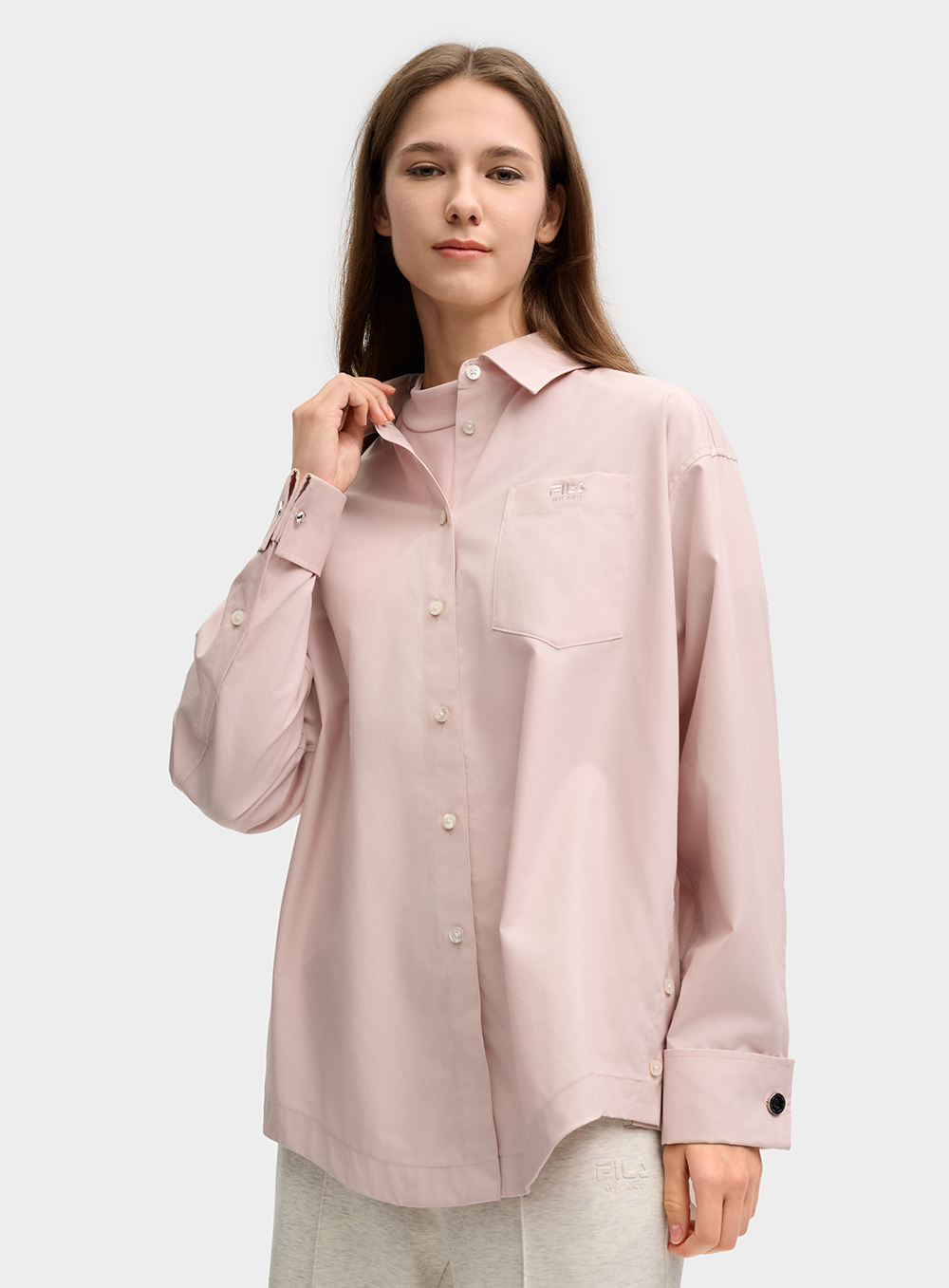 FILA CORE LIFESTYLE MILANO STROLLING MILAN Women Long Sleeve Shirt (Pink)