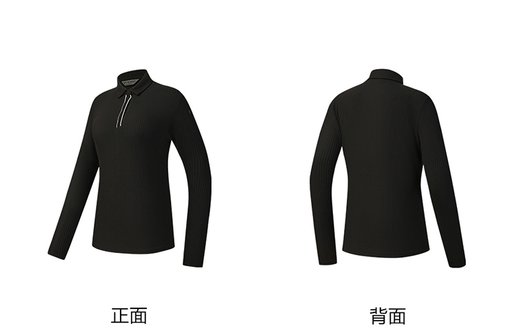 FILA CORE GOLF Women Simple Trendy Casual Long Sleeve Polo(Black/Blue)