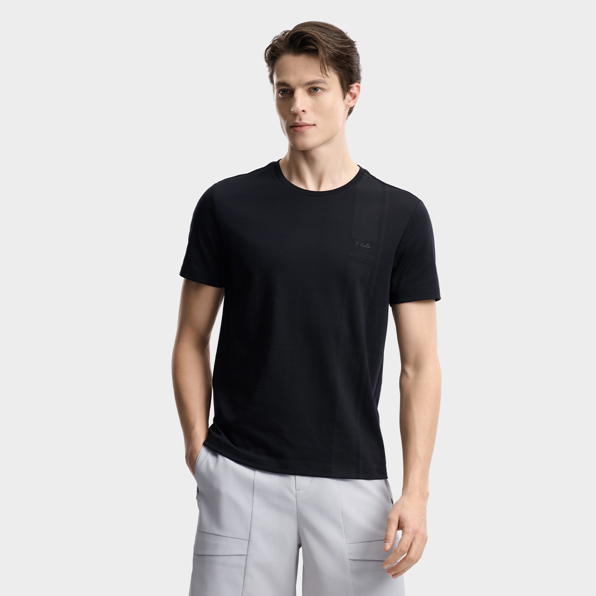 FILA MEN'S WHITE Knitted Short Sleeve Top