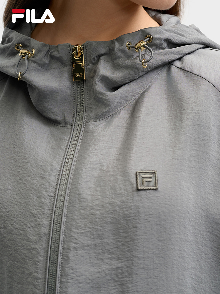 FILA CORE LIFESTYLE MILANO LUXURY CAFFE / FLAT WHITE Women Woven Jacket (Grey)