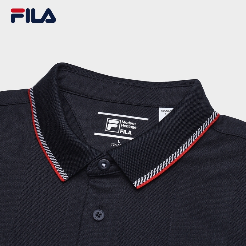 FILA CORE CROSS OVER MODERN HERITAGE Men Short Sleeve Polo (Navy / White)