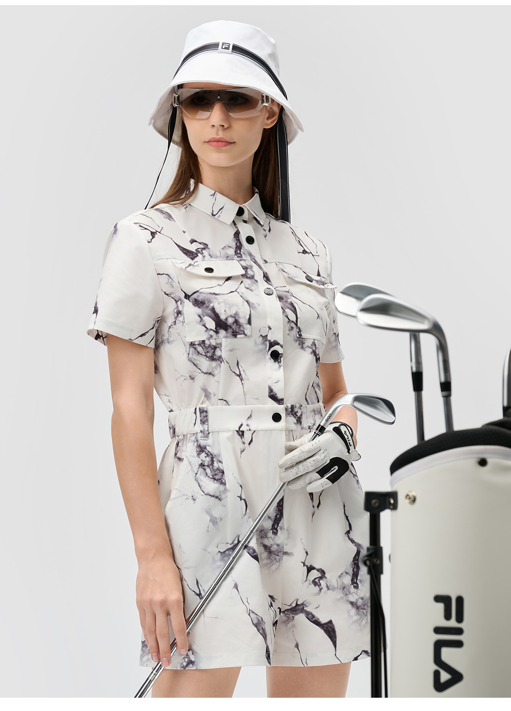 FILA CORE ATHLETICS GOLF2 Women Woven Top (Full Print)