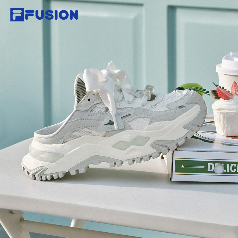 [ TOP PICK! ]FILA FUSION BIANCO MULES Women Platform Shoes/Sneakers (Pink/ Green / Purple) [ Slip-ons | 4.5cm ]