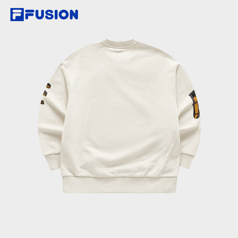 FILA FUSION INLINE WORKWEAR Unisex Pullover Sweater in Beige/ Black