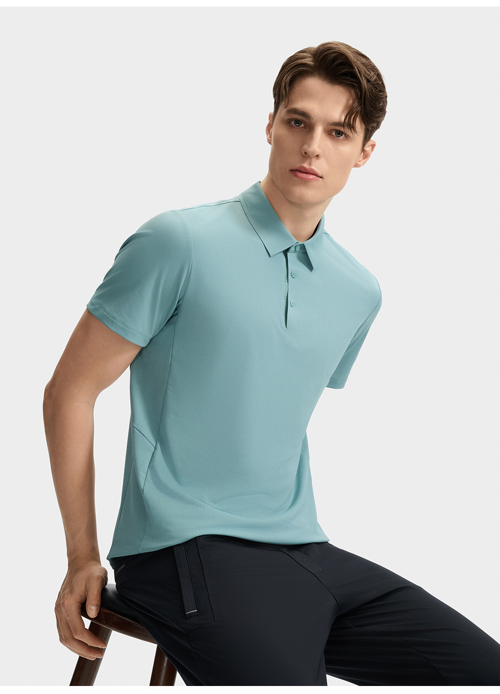 FILA CORE LIFESTYLE BLUE Men Short Sleeve Polo (Black / Blue)