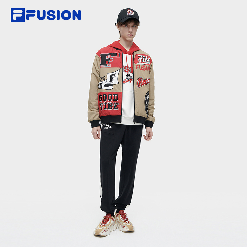 [ CNY Collection ]FILA FUSION  INLINE CULTURE Chinese New Year Men's Woven Top in Brown