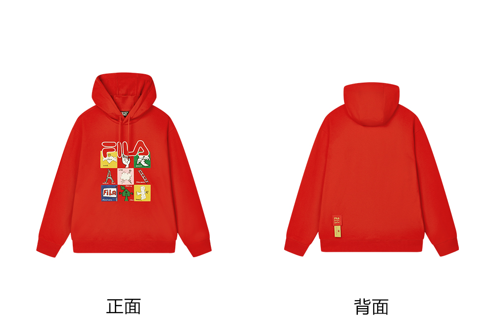 FILA CORE LIFESTYLE ORIGINALE FILA SOPHEY Men Hoodie (Red / White)