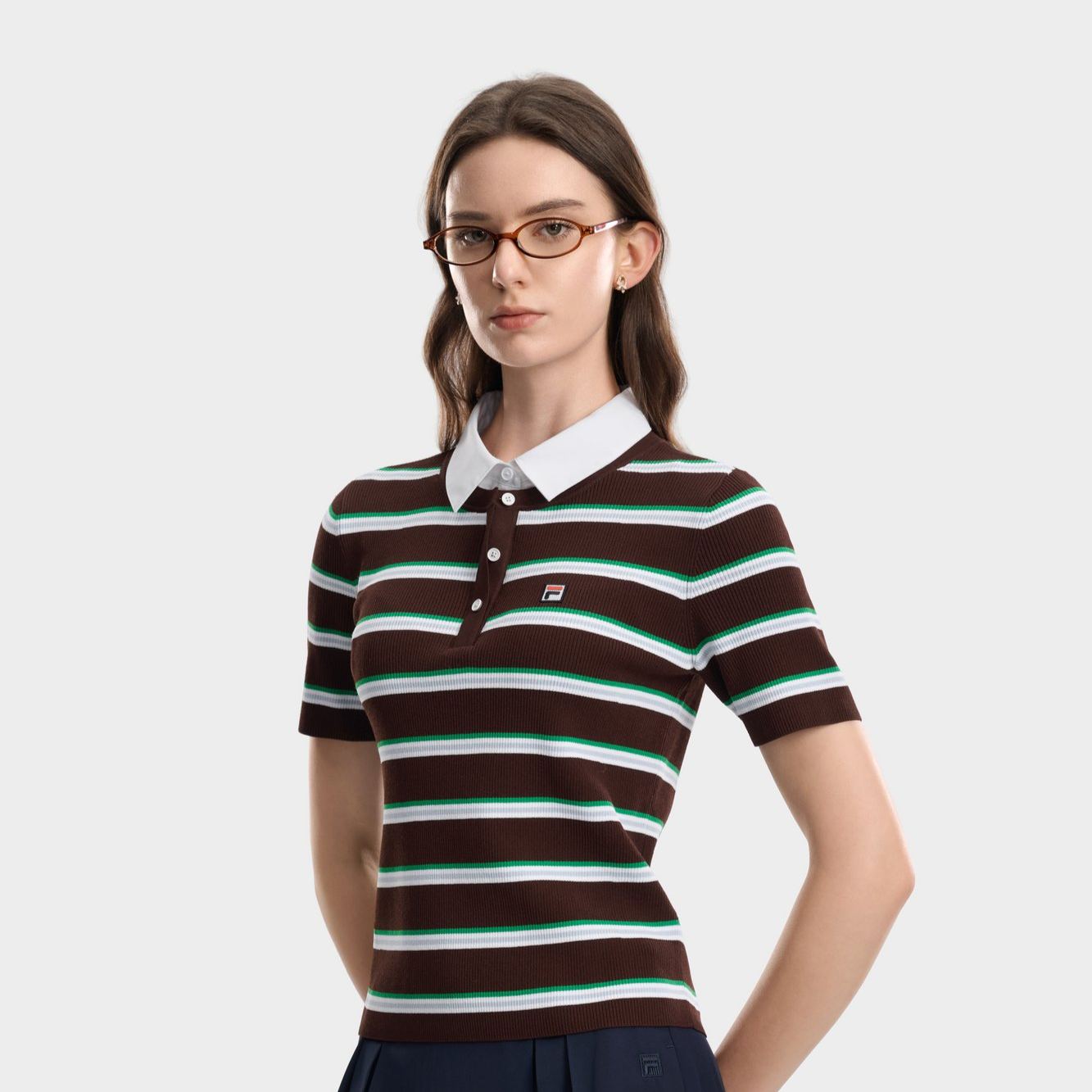 FILA CORE Women HERITAGE Knitted Top BROWN