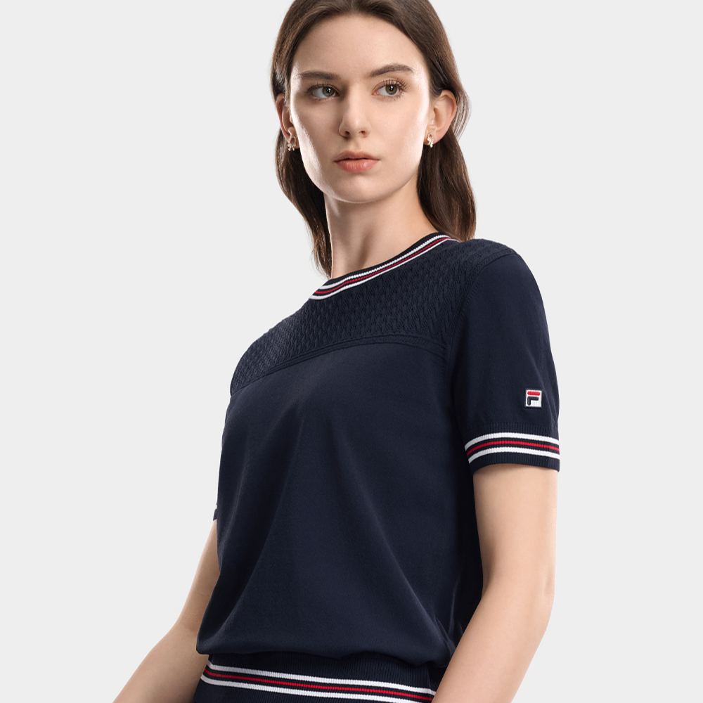 FILA CORE Women HERITAGE Knitted Top DARK BLUE
