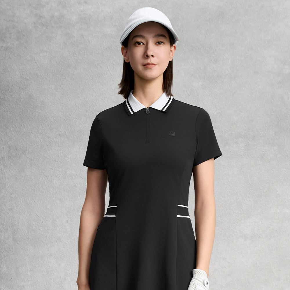 FILA CORE Women GOLF Dress with Built-in Shorts BLACK