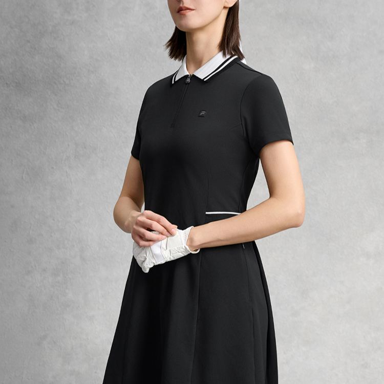 FILA CORE Women GOLF Dress with Built-in Shorts BLACK