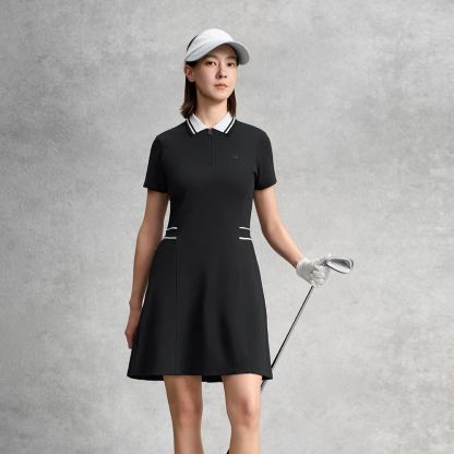 FILA CORE Women GOLF Dress with Built-in Shorts BLACK