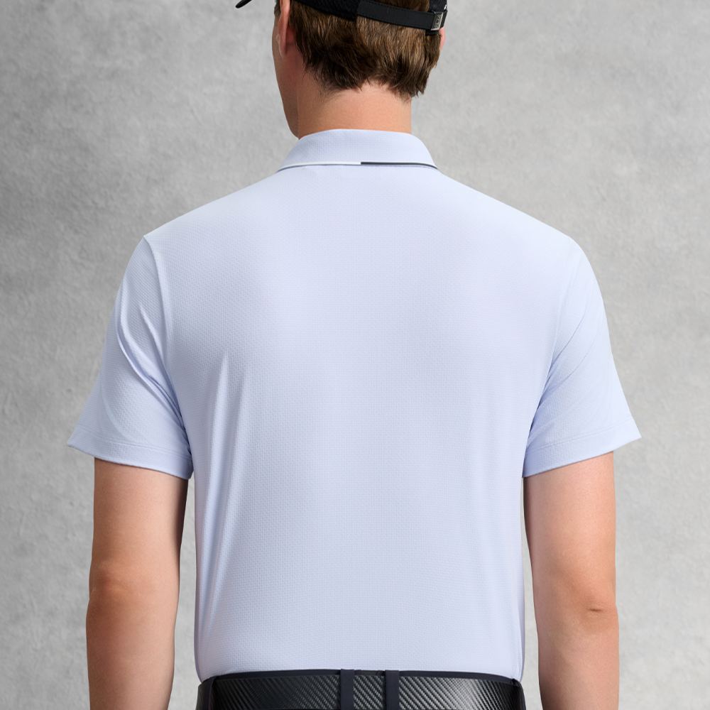 FILA CORE Men GOLF Knitted Short Sleeve Polo Shirt LIGHT BLUE