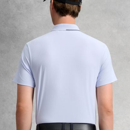 FILA CORE Men GOLF Knitted Short Sleeve Polo Shirt LIGHT BLUE