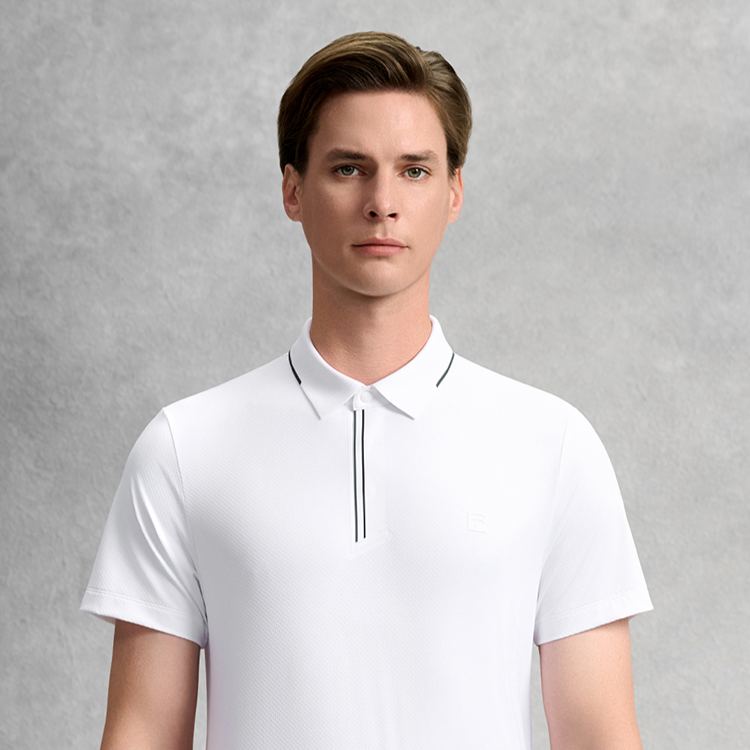 FILA CORE Men GOLF Knitted Short Sleeve Polo Shirt WHITE