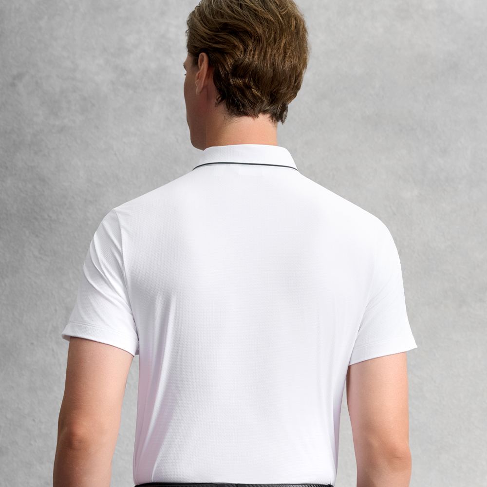 FILA CORE Men GOLF Knitted Short Sleeve Polo Shirt WHITE